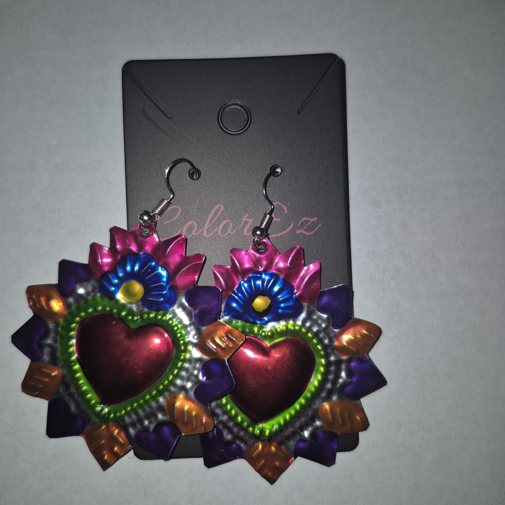 Colorful Heart Earrings
